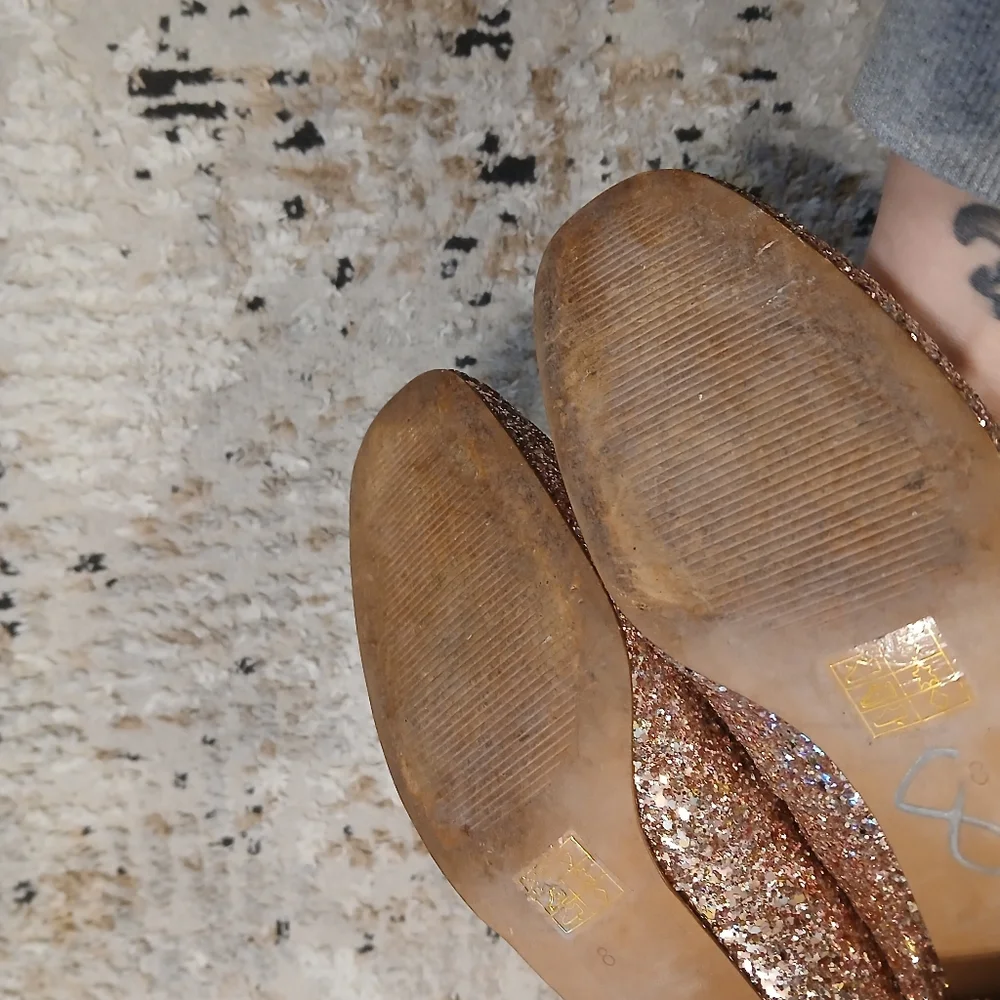 Madewell Pink Glitter Maryjane Short Heels Size 8 - Picture 7 of 9